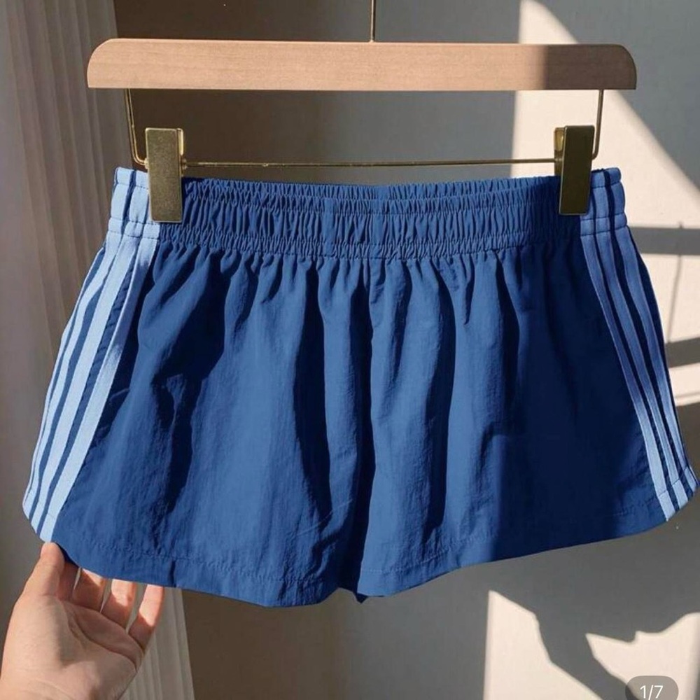 Shein Trendy Summer Blue Striped Shorts